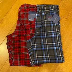 2 Pair of Men’s Flannel Plaid Pajama Lounge Pants Size-Small